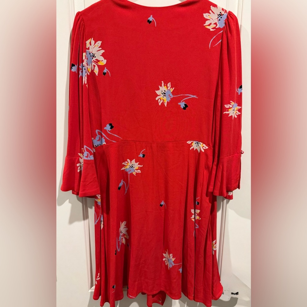 Free People NWT Time On My Side Red Floral Mini Dress - Picture 4 of 7